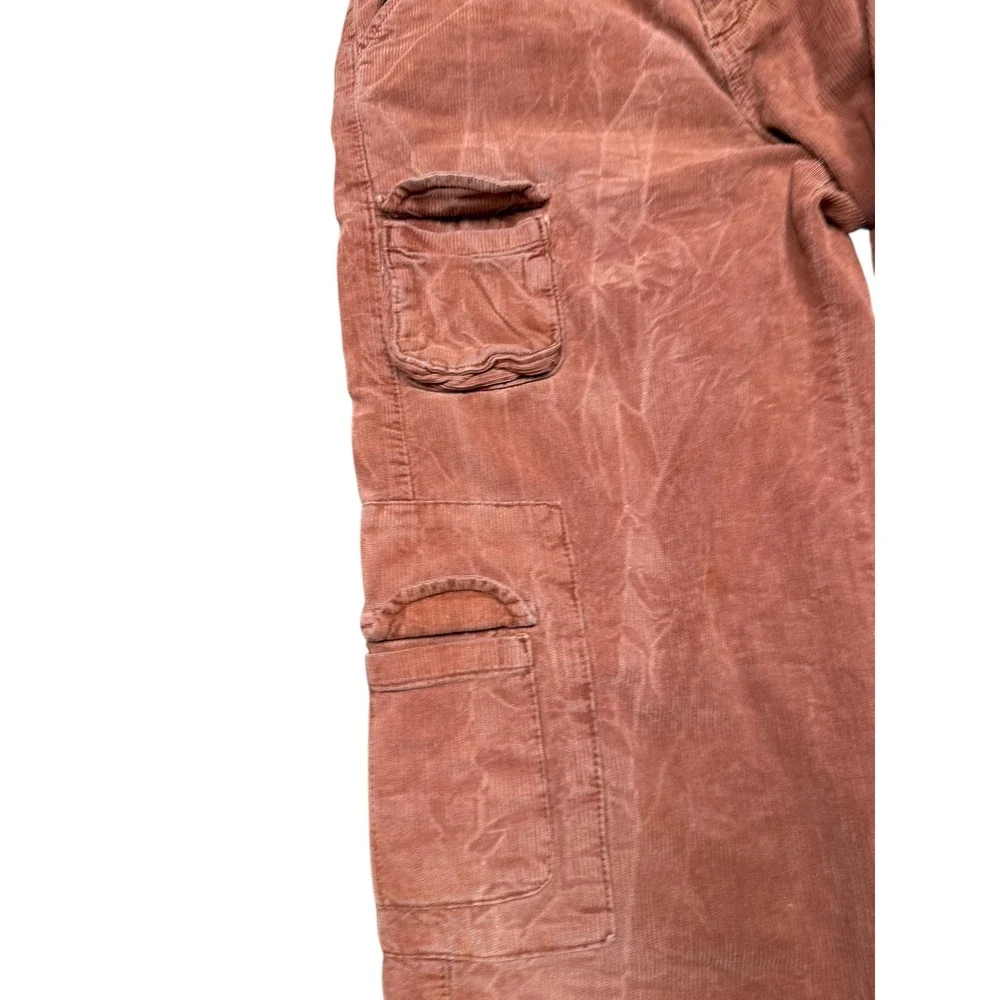 BDG Urban Outfitters Corduroy Cargo‎ Pants Rust Orange Wide Leg Women's Size S - Picture 7 of 12
